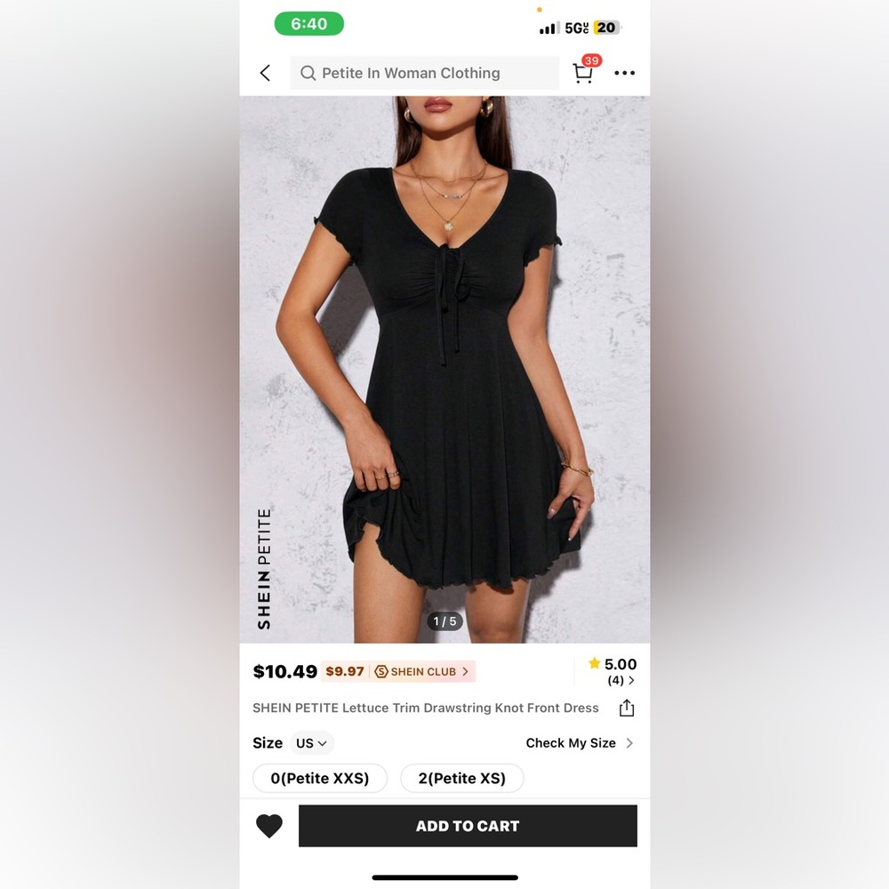 black shein dress